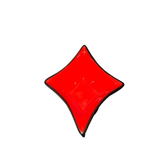 Red and Black Playing Card Suit Dishes - Picture 2 of 6